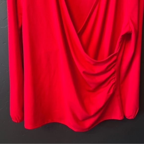 NWT Talbots Faux Wrap Poet Sleeve Crepe
Top Shirt Size: PXL Color: Red - Picture 4 of 9